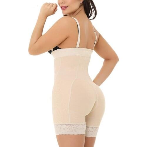 Women Slimming Shapewear Bodysuit Shaper Lady Full Body Shaper Open Crotch Butt Lifter Waist Trainer Zip Corset Modeling Strap