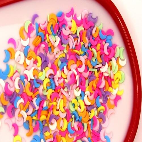 25g 5mm Moon Round Beads Clay Slices Polymer Hot Clay Sprinkles Colorful for DIY Crafts Tiny Cute plastic klei Accessories