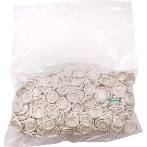 Latex Finger Cots, Powder Free, General Purpose, Smooth Surface, White, Large (Bag of 800 Pieces)