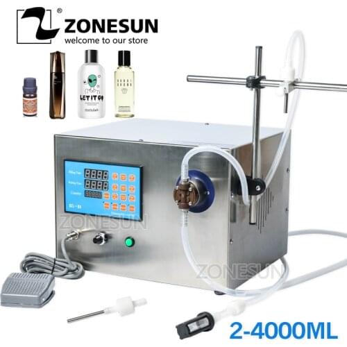 ZONESUN Magnetic Pump Perfume Alcohol Hydrogen Peroxide Essential Oil Electric Digital Control Liquid Bottle Filling Machine