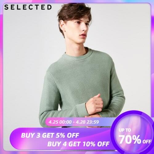 SELECTED Mens 100% Cotton Round Neckline Pullovers Winter New Regular Fit Knitted Sweater S | 419124502