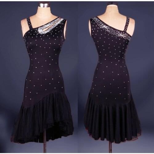 Custom custmize diamond latin Rumba cha cha salsa tango one-piece Latin dance dress competition wear S-XXXL l051