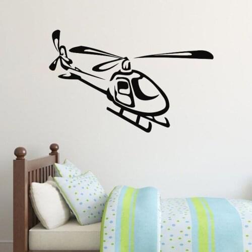 Helicopter Wall Sticker Home Decor Vinyl Wall Art Decals Children Kids Room Decoration Nursery Removable Wallpaper Poster