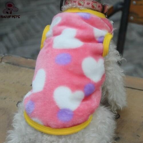 Newly Design Warm Soft Fleece Heart Pattern & Leopard Pattern Vest Dog Clothes Winter Dog Coat for Pet Dogs