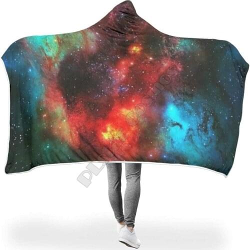 Starry Sky Galaxy Hooded Blanket 3D print Wearable Blanket Adults men women Polynesian Drop Shipping 05
