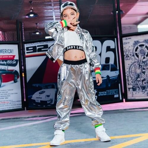 Jazz Dance Clothes Girls Fashion Navel Wear ChildrenS Hip-Hop Set ChildrenS Cheerleading Stage Performance Costumes YB1184