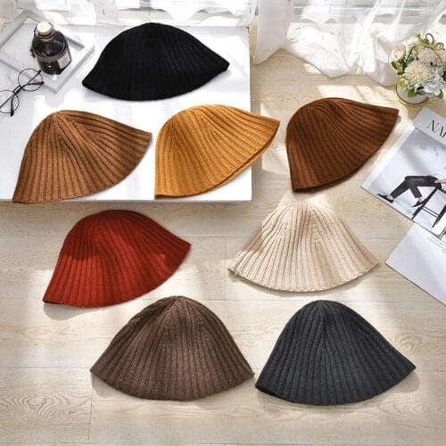Solid Color Knitted Hats for Women Brimless Cap Cuff Docker Fisherman Beanies Hats Warm Slouchy Skullies Bonnet Streetwear