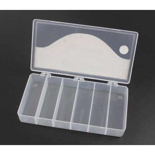 Large Size Guitar Picks Clear Case Small Gadgets Storage Box Organizer Container 6 Grid