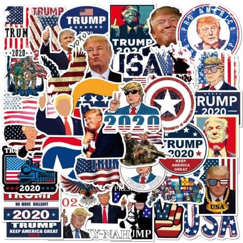 50PCS Trump Funny Architecture Stickers Waterproof Skateboard Guitar Fridge Laptop Suitcase Bike Joke Graffiti Stickers Kid Toys