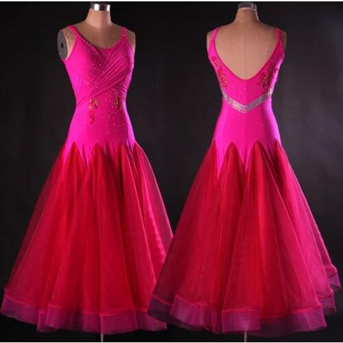 Ballroom dance costume sexy Sleeveless senior diamond spandex ballroom dance dress for women ballroom dance competition dresses
