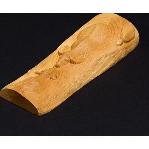 Zodiac Ox Animal Sculpture Cattle Drinking Water Boxwood Carving Living Room Fortune Office Mini Decoration Sculpture