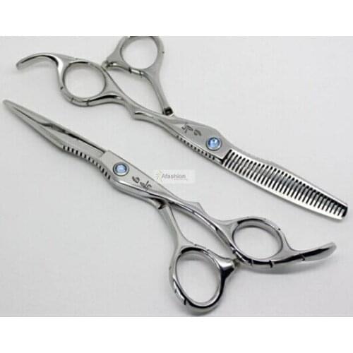 2pcs 6.0 inch Flat and Teeth Hair Scissors salon styling tools hairdressing scissor cabelo tijeras peluquero