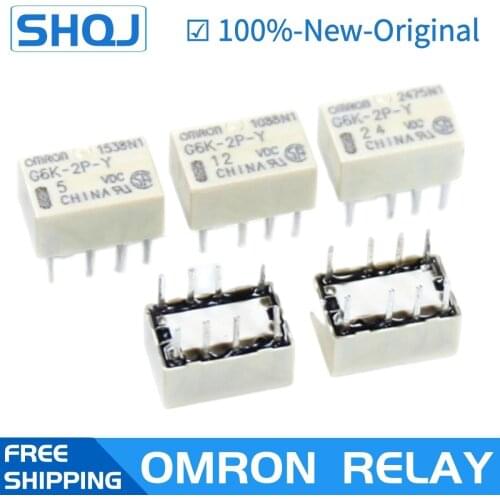 20PCS OMRON RELAY G6K-2P-Y 5VDC G6K-2P-Y 12VDC G6K-2P-Y 24VDC G6K-2F-Y 3V 4.5V 5VDC 12VDC 24VDC Brand new and original relay