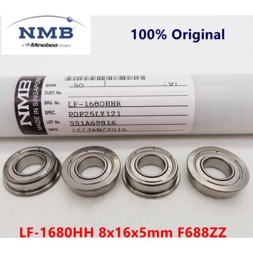 20pcs Original NMB Minebea flanged bearing LF-1680HH 8*16*5 mm F688ZZ ABEC-5 miniature flange deep groove ball bearings