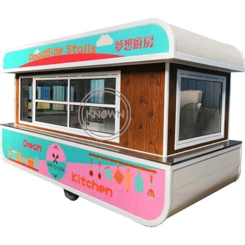 4.2M Length Boat Type mobile Food Cart 4 Wheels Food Van Trailer Outdoor Food Kiosk Restaurant Customizabled