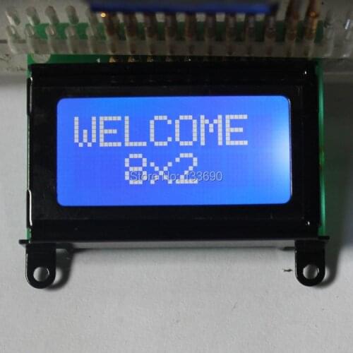 5pcs/lot 8x2 STN Blue White character 0802 lcd module HD44780 or SPLC780 Controller mini LCD 8*2 LCD display