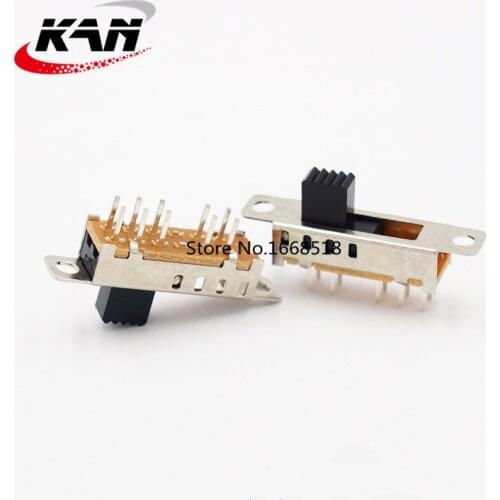 50Pcs SS-24E04 2P4T Double pole four throw 4 position slide switch 10 pin DIP type without fixed pin handle heights customized