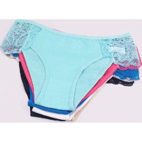 6 Pcs / Lot New Arrival 2021 Underwear Sexy Lace Women Cotton Briefs Ladies Panties 9309