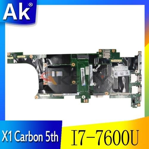 Akemy For Lenovo ThinkPad X1 Carbon 5th Notebook Motherboard NM-B141 Motherboard CPU I7 7600U RAM 8GB 100% Test Work