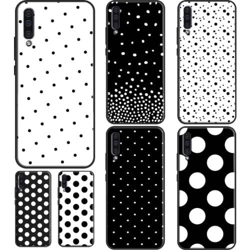 Black And White Polka Dot Phone Case For Samsung A12 A32 A42 A52 A72 A10 A20 A30 S A40 A50 A70 A31 A51 A71 A20e A21S