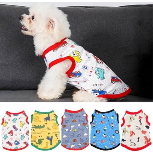 Cotton Soft Summer Pet Clothes for Dog Vest Teacup Puppy Clothes for Pugs Comfortable Designer Dog Clothes for French Bulldog