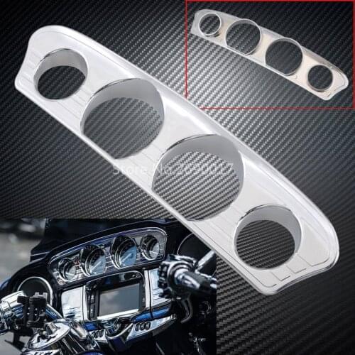 Motorcycle Chrome Fairing Gauge Radio Bezel Speaker Cover Trim For Harley Electra Street Ultra Limited Tri Glide 14-19