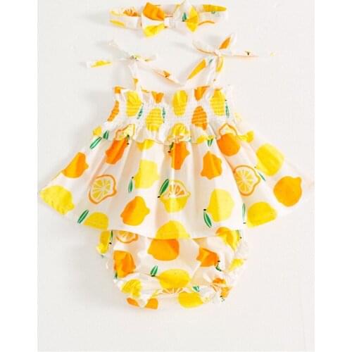 Newborn infant baby girls Summer tank outfits 6 9 12 Months 1 2 3 Years Old kids outfits cotton Tee+Shorts Pants+headband suits