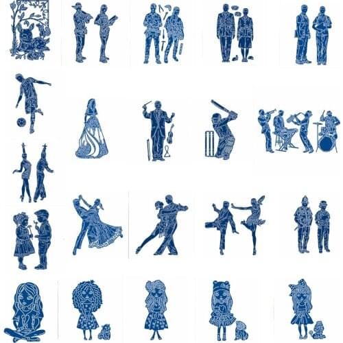 Singer Dancer Athelets Metal Cutting Dies Scrapbooking Card Album Making Stencil DIY Crafts Template New Dies 2019