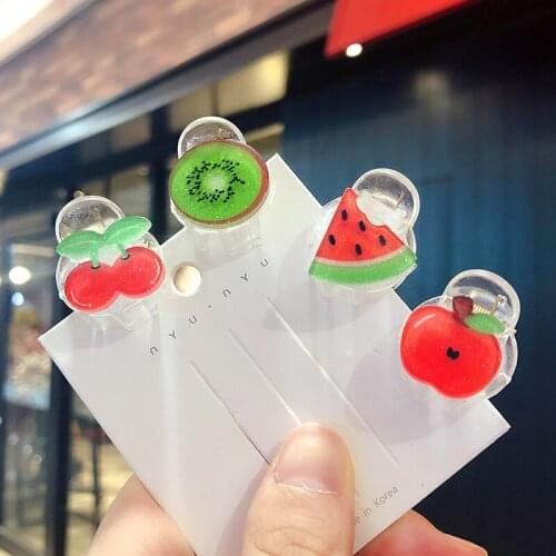 2020 Girls Sweet Fresh Fruit Small Claws Hairpins Cute Transparent Silica Gel Barrettes Hair Clips Kid Headwear Hair Accessories