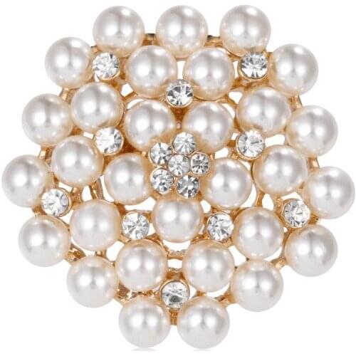 Fashion Rhinestone Brooch Pin Gold Pearl Brooches Office Pins Trendy Jewelry Accesorries Scarf Gold Brooches For Women Gift New