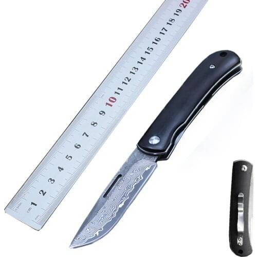 Newest tactical pocket Ebony/G10 handle Damascus/D2 blade outdoor camping hunting folding Survival Utility gifts knife EDC tools