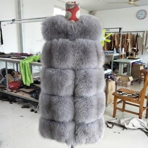 2017 new women natural real fox fur coat luxury fox fur long paragraph vest winter