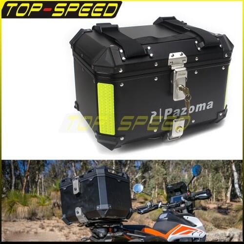 Naked Bike Street Tour Sport Motorbike 42L Aluminum 46 X 32 X29cm Top Case Top Boxes Tail Pannier Quick Release Mount Plate