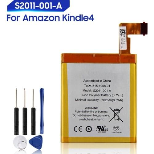 Original Replacement Battery For Amazon Kindle 5 6 4 D01100 515-1058-01 DR-A015 MC-265360 S2011-001-A Genuine Battery 890mAh