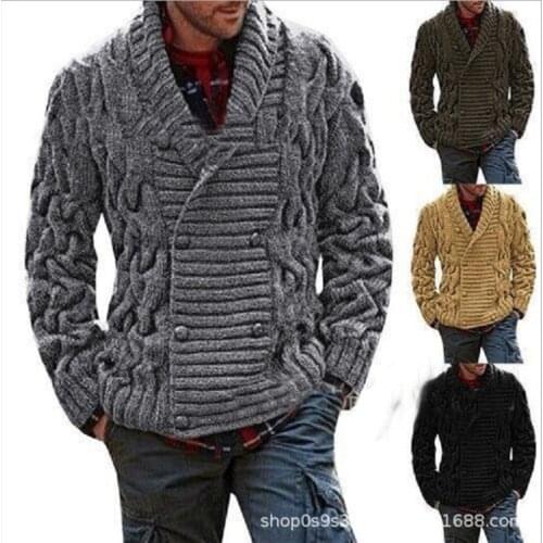 2021 autumn winter new sweater European and American mens cardigan large knitted sweater coat