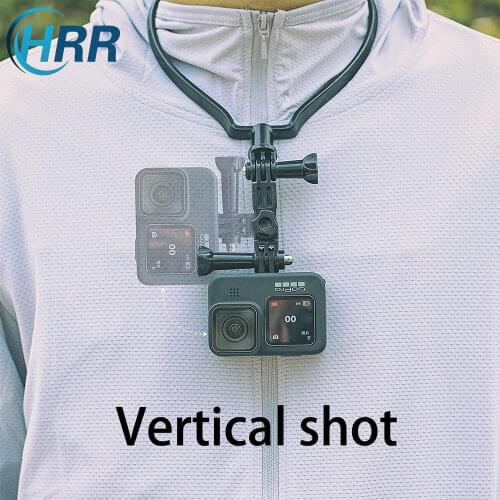 Neck Holder Rotary Extension Arm Vertical Mount for GoPro Hero 9 8 7 6 5 Black DJI Osmo Action AKASO EKEN Sport Camera Accessory