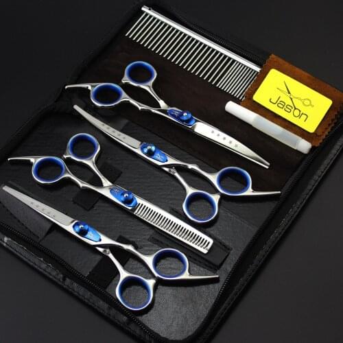 Professional 6.0 Inch 5pcs Pet Dogs Grooming Scissors Cat Hair Thinning Shear Sharp Edge Scissors For Dogs Animal Barber Cutting