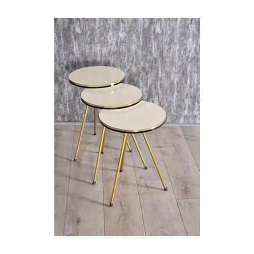 Modern Zigon coffee table Cream Metal Foot Double Gold coffee tables table basse furniture living room table