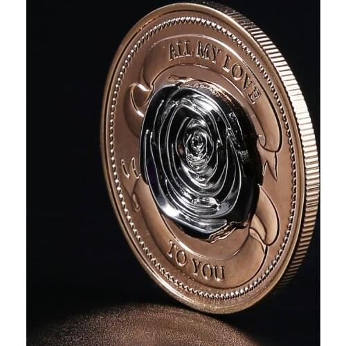 Three-dimensional rose love Commemorative Coin Collection Gift Souvenir Art Metal Antiqu Lovers Gift