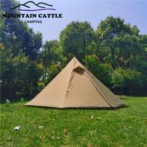 Ultralight Camping Pyramid Tent 3-4 Person 210T Large Rodless Teepee Tents for Family Team Outdoor Backpacking Camping Hiking