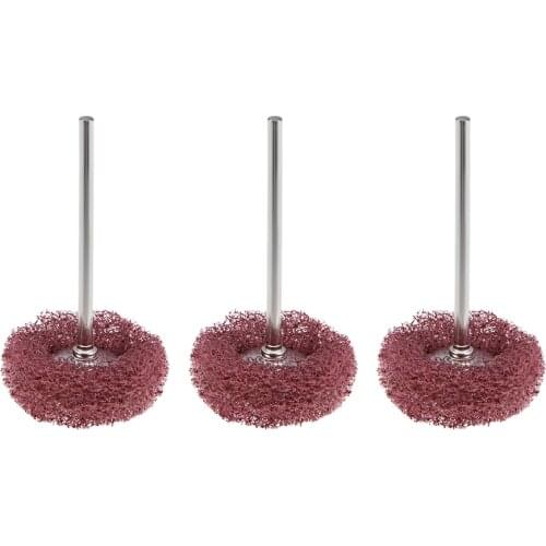 Uxcell Mini Abrasive Wheel Nylon Buffing Polishing Wheels 25X7mm with 2.35mm Arbor for Jewelry Metal Rotary Tool Red 3Pcs