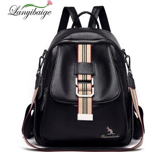 High Quality Leather Ladies Backpack Fashion Mochila Multifunctional Backpacks High capacity Casual Travel Womens Backpacks