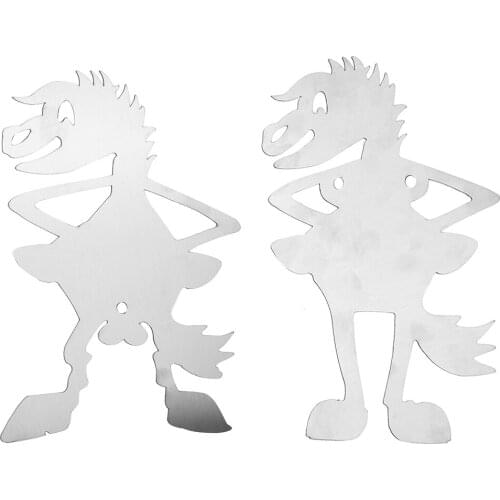 SUS Funny Barbecue Grill Novelty Stainless Steel Hot Dog Horse Bonfire Marshmallow Corn Skewer Fork Camping Cookers