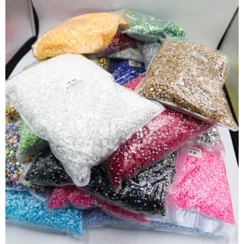 1.5mm~14mm 26 Colors Jelly Pearl White beige AB Color Flat back ABS round Half Pearl beads,imitation plastic half pearl beads