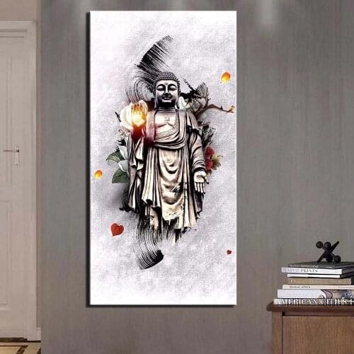 1 Piece Abstract Buddha Picture HD Canvas Painting Home Decor Wall Art For Office Living Room Posters And Prints Framework Gifts