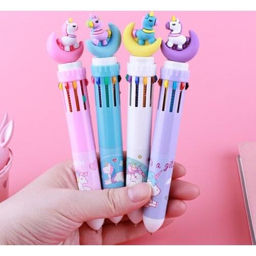 1pcs Moon Unicorn 10 Color Pen Novelty Stationery Material Escolar Gel Pen Cartoon Cute Pens Gel Pens Kawaii School Supplies