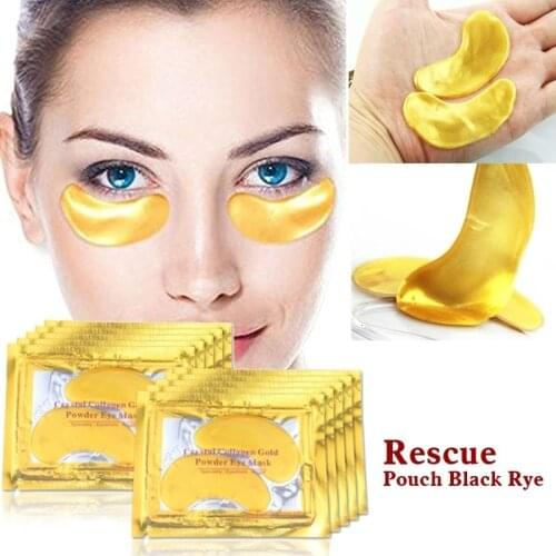 Golden Eye Masks Crystal Collagen Hydrating Face Masks Anti Aging Wrinkle Fade Dark Circles Beauty Eyes Skin Care Gel TSLM1