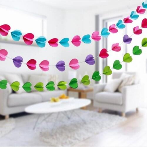 2.8meter romantic 3D heart paper Flag Party bell garland Decoration Banner Bunting for birthday wedding event