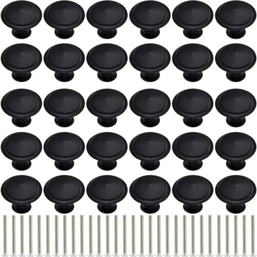 30 Pack Kitchen Cabinet Knobs Drawer Knobs Dresser Knobs Matte Black Zinc Knobs Drawer Pulls Door Knobs Dresser Drawer