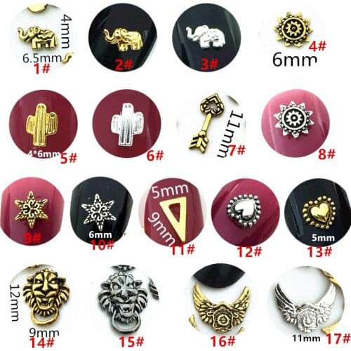 50pcs/pack Japan 3D Nail Art Decorations Metal Nail Accessories Alloy Cute Heart Arrow Nail Parts DIY Charm Alloy Nail Supplies